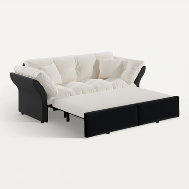 Canapé-lit 3-en-1 190 Cm Convertible Velours Avec 2 Coussins Beige Canapé-lit 3-en-1 190 Cm Convertible Velours Avec 2 Coussins Beige