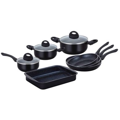 Batterie De Cuisine 10 Pièces Noir  Hg9016-bk