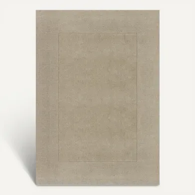 Tapis De Salon Uni En Laine Leone En Laine - Beige - 200x290 Cm
