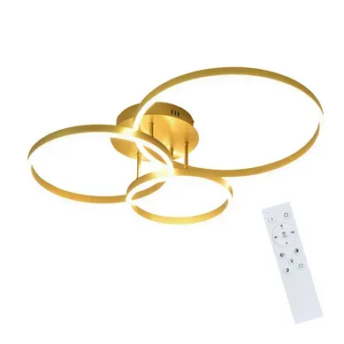 Plafonnier LED Pour Salon Intensité Variable82 Cmavec Télécommande74 W3 Anneaux Plafonnier LED Pour Salon Intensité Variable82 Cmavec Télécommande74 W3 Anneaux