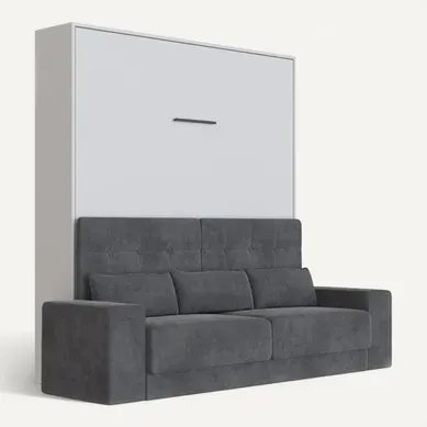 Lit Escamotable 180x200cm Vertical Canapé Anthracite Lit Mural Sup M1 Gris Perle