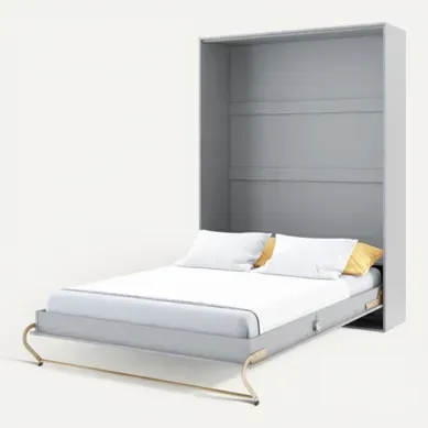 Lenart Armoire Lit Escamotable Vertical 120x200cm Gris Lit Rabattable Lit Mural Consus Pro