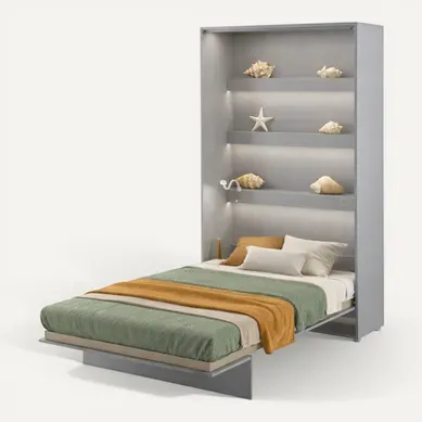 Lenart Armoire Lit Escamotable Vertical 120x200 Cm Gris Lit Rabattable Lit Mural"consus"