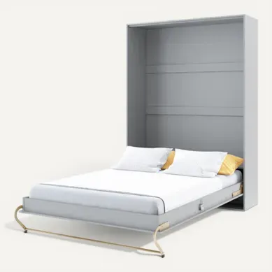 Lenart Lit Escamotable Vertical 140x200cm Matelas Inclus Blanc Mat Lit Rabattable Consus Pro