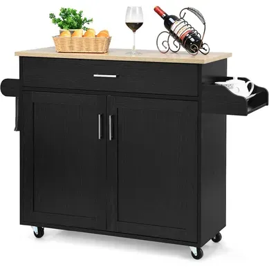 Desserte De Cuisine, À Roulettes Etagère Réglable Sur 3 Niveaux Noir Desserte De Cuisine, À Roulettes Etagère Réglable Sur 3 Niveaux Noir