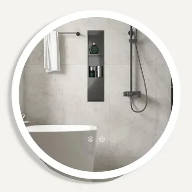 Miroir Salle De Bain Avec Eclairage, Miroir Mural Rond Antibuée (ø 60 Cm,style 2)