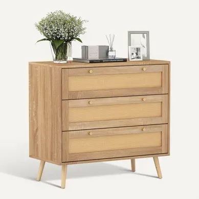 Commode Chambre Bois 3 Tiroirs, Commode Chambre Scandinave Bohème, Pieds En Bois De Pin, Naturel Commode Chambre Bois 3 Tiroirs, Commode Chambre Scandinave Bohème, Pieds En Bois De Pin, Naturel