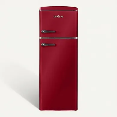 Réfrigérateur Congélateur 2 Portes Retro Arzy Ljdd206bordeaux 206 Litres Bordeaux