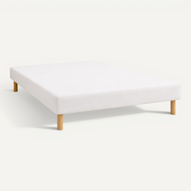 Sommier Tapissier 140x190 cm blanc + pieds - Fabrication française Sommier Tapissier 140x190 cm blanc + pieds - Fabrication française