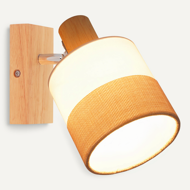 Spot LED Plafond 1 Flamme Lampe Couloir Plafonnier Bois Plafonnier E14 Vintage Orientable 350° Rétro