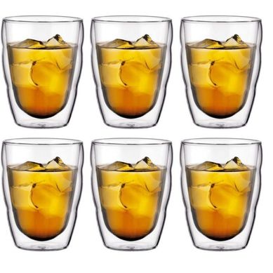 Set De 6 Verres Double Paroi Pilatus 0,25 L - Verre Borosilicate, Anti-condensation Set De 6 Verres Double Paroi Pilatus 0,25 L - Verre Borosilicate, Anti-condensation