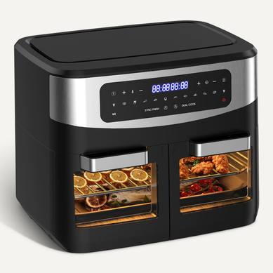 Friteuse à Air Chaud, XXL Dual Zone Air Fryer 12l, 10 En 1, Écran Tactile LED, 2600w Friteuse à Air Chaud, XXL Dual Zone Air Fryer 12l, 10 En 1, Écran Tactile LED, 2600w