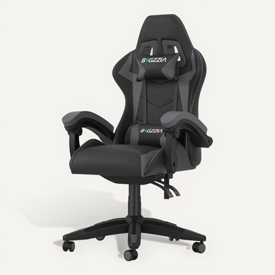 Fauteuil Gaming Ergonomique Réglable Avec Coussin Lombaire Et Appui-tête - Noir Et Gris Fauteuil Gaming Ergonomique Réglable Avec Coussin Lombaire Et Appui-tête - Noir Et Gris