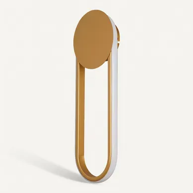Applique murale LED d'intérieur, 12W, 41cm, dorée, 3000K blanc chaud, design moderne.