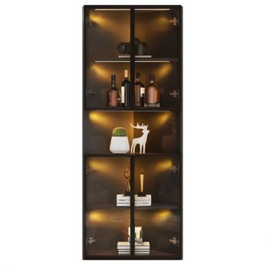 Vitrine D’angle Triangulaire 62x32x160 Cm Avec LED, Noir Vitrine D’angle Triangulaire 62x32x160 Cm Avec LED, Noir