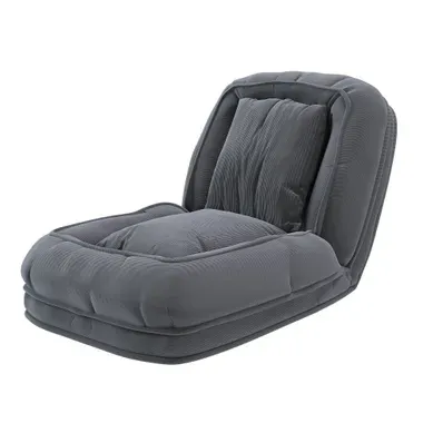 Coussin De Sol 180x90x26 Cm Dossier Réglable 5 Positions Tissu - Gris