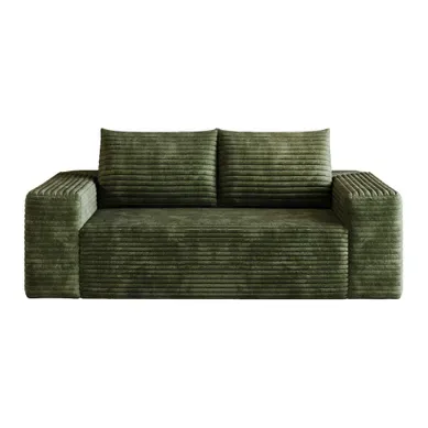 Canapé 3 Places 180x90x83 Cm En Velours Côtelé, Assise Profonde, Mousse, Sans Montage, Vert