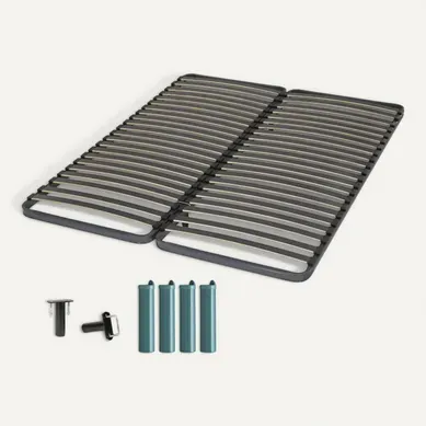 Sommier à Lattes + Pieds 2x70x190 Epsilon - 40 Lattes Bois - Fabrication Française Sommier à Lattes + Pieds 2x70x190 Epsilon - 40 Lattes Bois - Fabrication Française