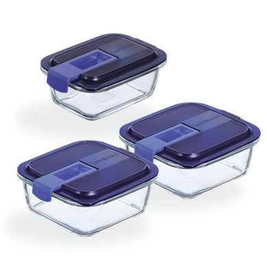 Lot De 3 Boites De Conservation (1 Rectangle 38 Cl Et 2 Carrées 76 Cl) Easy Box - Luminarc Lot De 3 Boites De Conservation (1 Rectangle 38 Cl Et 2 Carrées 76 Cl) Easy Box - Luminarc