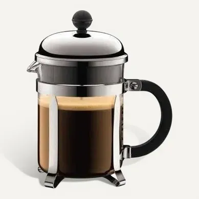 Cafetière à Piston 0,5 L (4 Tasses) — Acier Inoxydable et Verre Borosilicate