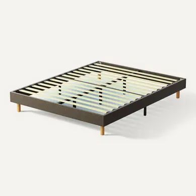 Sommier déco 160x200cm en kit, 14 Lattes, Comfort, Brun