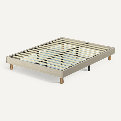 Sommier Tapissier 140x200cm, 14 Lattes, 9 Pieds Hauteur Du Cadre 29 Cm