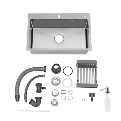 évier De Cuisine, Cuve Simple, 68 X 45 Cm, évier En Acier Inoxydable À Cuve Simple Avec Filtre De évier De Cuisine, Cuve Simple, 68 X 45 Cm, évier En Acier Inoxydable À Cuve Simple Avec Filtre De