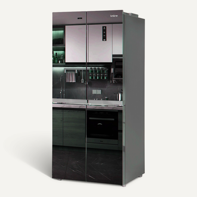 Réfrigérateur Congélateur 4 Portes Lscd430mir 418 Litres Meribel Verre Miroir Fumé Réfrigérateur Congélateur 4 Portes Lscd430mir 418 Litres Meribel Verre Miroir Fumé