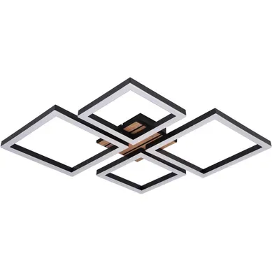 Plafonnier LED  32w 3000 K Plafonnier Noir Moderne Plafonnier Bois Pour Cuisine