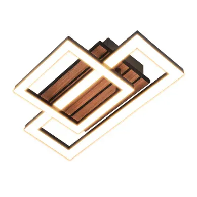 Plafonnier LED Noir 14w Plafonnier En Bois Blanc Chaud 3000k Pour Couloir
