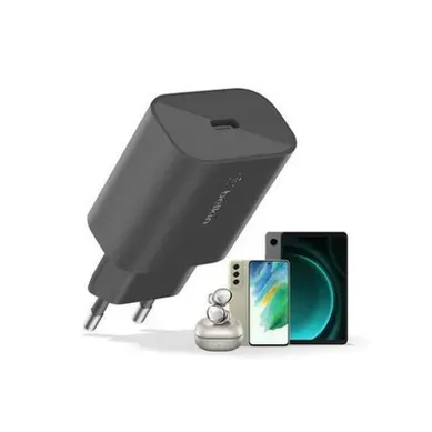 Chargeur Secteur USB-c Pd Pps 25w – 1 Port, Prise Eu, Noir