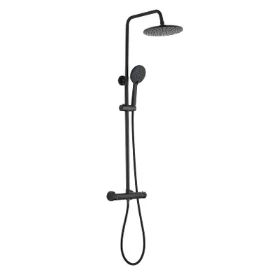 Colonne De Douche Thermostatique, Système De Douche Thermostatique 38°c, Noir Colonne De Douche Thermostatique, Système De Douche Thermostatique 38°c, Noir