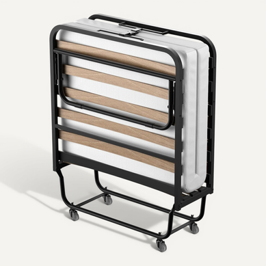 Lit Pliant 90x190 Cm Avec Matelas De 10cm, Lit Pliable 1 Personne Adulte, 4 Roulettes, 2 Min
