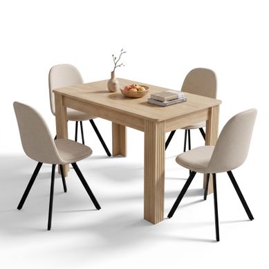 Ensemble Repas 5 Pièces, Table 116 X 65 Cm Et 4 Chaises Pivotantes Ensemble Repas 5 Pièces, Table 116 X 65 Cm Et 4 Chaises Pivotantes