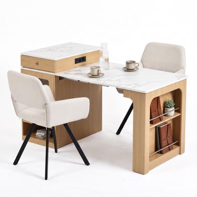 Ensemble Repas 3 Pièces, Table Avec Rangement, Prise Et 2 Chaises Ensemble Repas 3 Pièces, Table Avec Rangement, Prise Et 2 Chaises