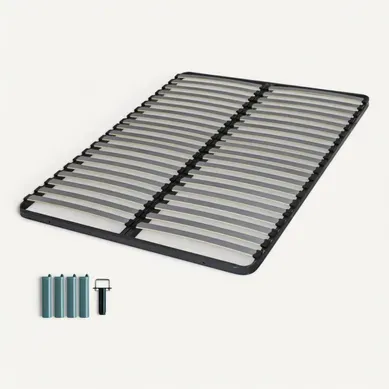 Sommier à Lattes + Pieds 140x190 Epsilon - 40 Lattes Bois - Fabrication Française Sommier à Lattes + Pieds 140x190 Epsilon - 40 Lattes Bois - Fabrication Française