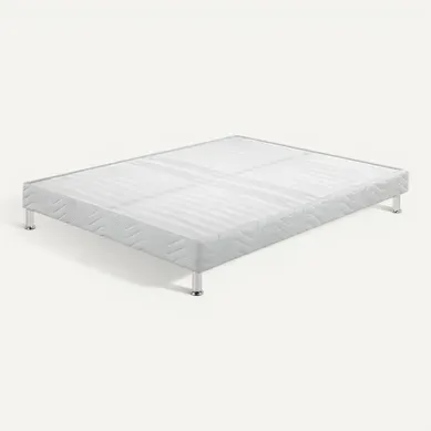 Sommier Tapissier + Jeu De Pieds 120x190 Omega Blanc 2x18 Lattes