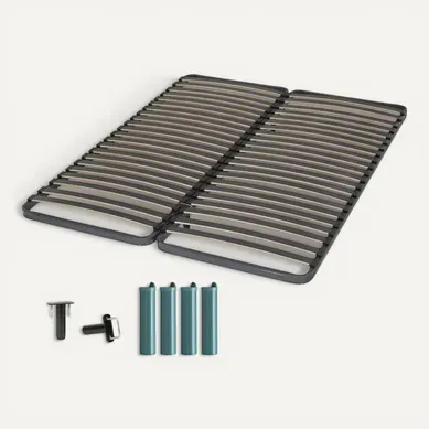 Sommier à Lattes + Pieds 2x80x200 Epsilon - 40 Lattes Bois - Fabrication Française Sommier à Lattes + Pieds 2x80x200 Epsilon - 40 Lattes Bois - Fabrication Française