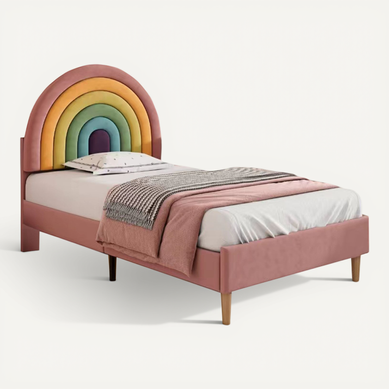 Lit Lit Simple Velours Tête De Lit Rainbow 90 X 200 Cm Rose