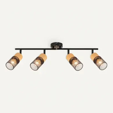 Spot De Plafond Vintage Noir 4 Lumières Orientables Pour Couloir Spot De Plafond Vintage Noir 4 Lumières Orientables Pour Couloir