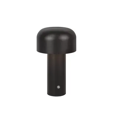 Lampe De Table LED Sans Fil Lampe De Chevet Tactile Moderne En Métal Noir