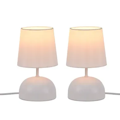 Lampe De Chevet Blanche Lot De 2 LED Moderne Lampe De Table Blanc