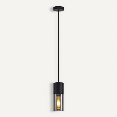 Suspension 1 Lumière Suspension Noir E27 Verre Fumé Gris Industrielle Lampe à Suspendre Suspension 1 Lumière Suspension Noir E27 Verre Fumé Gris Industrielle Lampe à Suspendre