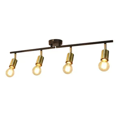 Spot De Plafond Vintage Spot E27 Noir Avec 4 Spots Orientables