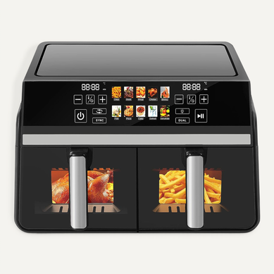 Friteuse Sans Huile Dual Zone 10L XXL Air fryer 2200 W Écran Tactile Compatible Lave-vaisselle Friteuse Sans Huile Dual Zone 10L XXL Air fryer 2200 W Écran Tactile Compatible Lave-vaisselle