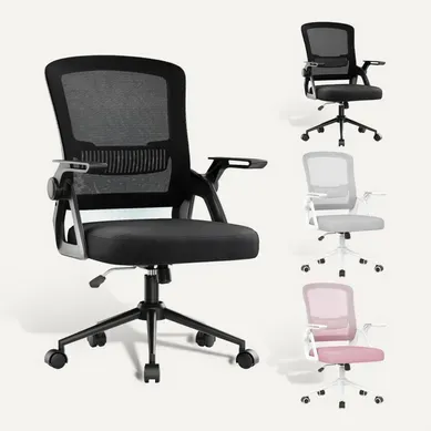 Chaise De Bureau Ergonomique, Fauteuil De Bureau Avec Pivotant, Réglable En Hauteur - Noir Chaise De Bureau Ergonomique, Fauteuil De Bureau Avec Pivotant, Réglable En Hauteur - Noir
