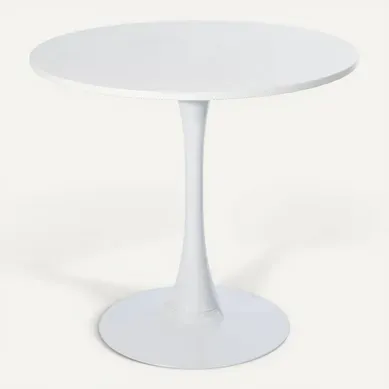 Ronde Table De Salle À Manger Scandinave Diamètre 80cm, Blanc Ronde Table De Salle À Manger Scandinave Diamètre 80cm, Blanc