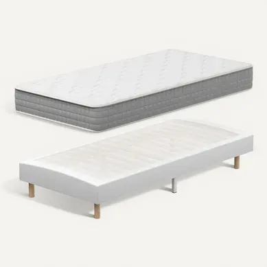 Ensemble Matelas Ressorts 90x190 Cm  Epaisseur 20 cm + sommier déco