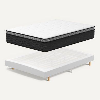 Ensemble Matelas + Sommier 140x190 Cm, épaisseur Du Matelas 30cm