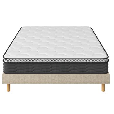 Ensemble Matelas Ressorts 140x190 Cm Epaisseur 25 Cm + Sommier Déco